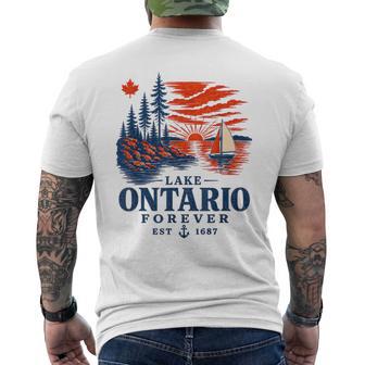 Lake Ontario Forever Canada Vintage Sunset Men's T-shirt Back Print | Seseable UK
