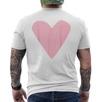 Light Pink Heart Orange Men's T-shirt Back Print - Thegiftio UK