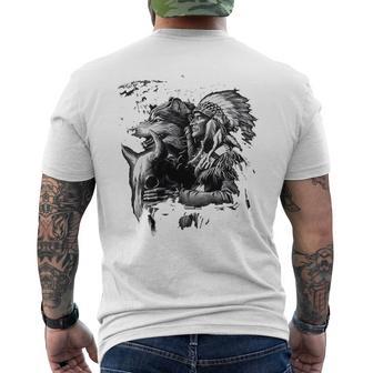 Loup Avec Des Indiens Haut De Gamme T-shirt imprimé au dos - Cadeauxyz