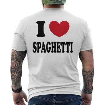 I Love Spaghetti Men's T-shirt Back Print - Thegiftio UK