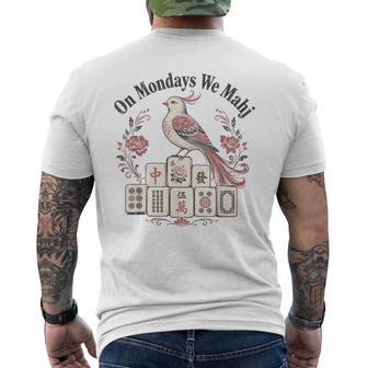 Mahjong Bird Bam On Mondays We Mahj Men's T-shirt Back Print - Thegiftio UK