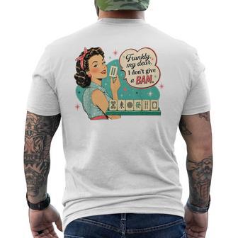 Mahjong Lover Game Night Frankly My Dear I Don't Give Bam Men's T-shirt Back Print - Thegiftio UK