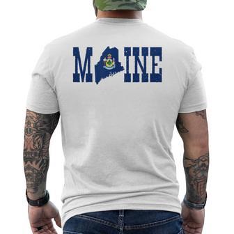Mainetate Y Maine Bandera Con Orgullo Para Maine Camiseta Hombre Estampado Espalda - Regaloses