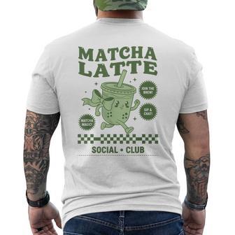 Matcha Latte Social Club Green Matcha Tea Party Men's T-shirt Back Print - Monsterry