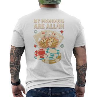 Mes Pronomsont Tous Dans L'humour De Poker Haut De Gamme T-shirt imprimé au dos - Cadeauxyz