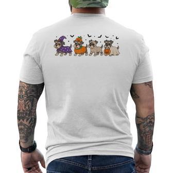 Miniature Schnauzer Ghost Pumpkin Dog Halloween Costume Men's T-shirt Back Print - Thegiftio UK