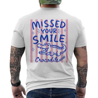 Missed Your Smile Crocodile Back To School Men's T-shirt Back Print - Thegiftio UK