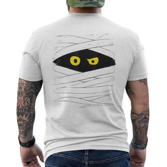 Mummy Wrap Eyes Costume Scary Spooky Halloween Men's T-shirt Back Print - Thegiftio UK