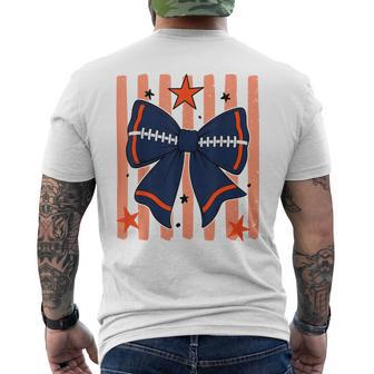 Navy Blue & Orange Game Day Team Spirit Football Cheer Men's T-shirt Back Print - Thegiftio UK