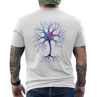 Neurobiología Neurona Acuarela Celular Ciencia Del Cerebro Camiseta Hombre Estampado Espalda - Regaloses