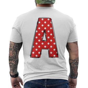 Niños Letra Roja A Con Lunares Blancos Monograma A Camiseta Hombre Estampado Espalda - Regaloses