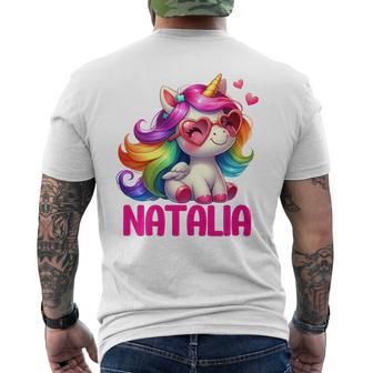 Nom De Licorne Natalia Personnalisé Haut De Gamme T-shirt imprimé au dos - Cadeauxyz