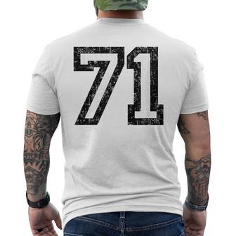 Número 71 Blanco Y Negrointage 71° Cumpleaños No71 Camiseta Hombre Estampado Espalda - Regaloses
