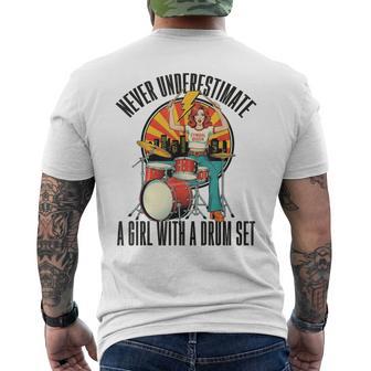 Nuncaubestimes A Una Chica Con Batería Batería Chicas Pero Camiseta Hombre Estampado Espalda - Regaloses
