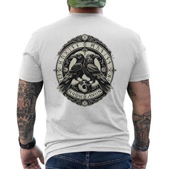 Odin's Ravens Huginn & Muninn Mythologie Nordique Raveniking Haut De Gamme T-shirt imprimé au dos - Cadeauxyz