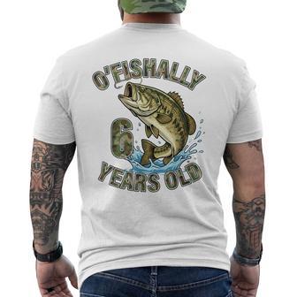 O'fishally 6 Years Old Fishing Birthday Bass Fish 6Th Bday Men's T-shirt Back Print - Thegiftio UK