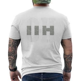 Ohio O-H Vintage Grunge Red Buckeye Home State Men's T-shirt Back Print - Thegiftio UK
