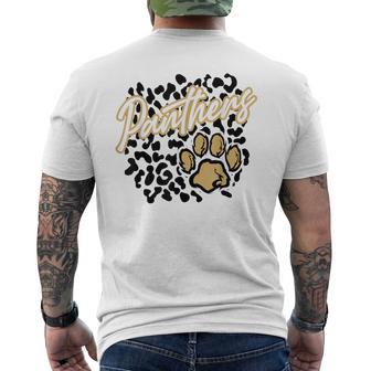 Panthers Leopard Print Paw Gold Panther Pride School Spirit Men's T-shirt Back Print - Thegiftio UK
