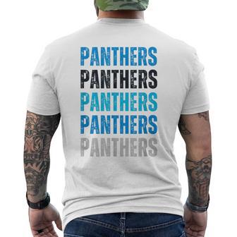 Panthers Lover Black Blue Men's T-shirt Back Print - Thegiftio UK