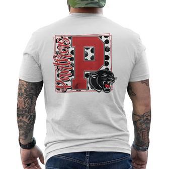 Panthers School Spirit Game Day Mascot Red Panther Pride Men's T-shirt Back Print - Thegiftio UK