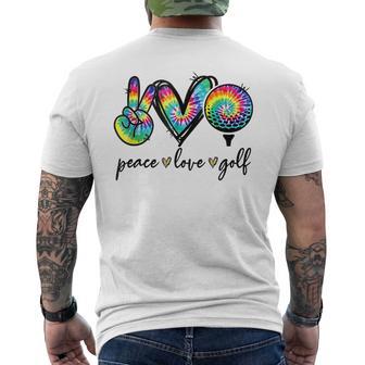 Peace Love Golf Tie Dye Golf Lovers Men's T-shirt Back Print - Thegiftio UK