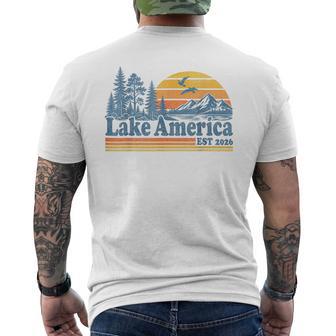 Retro Lake America Est 2026 Vintage Men's T-shirt Back Print - Thegiftio UK