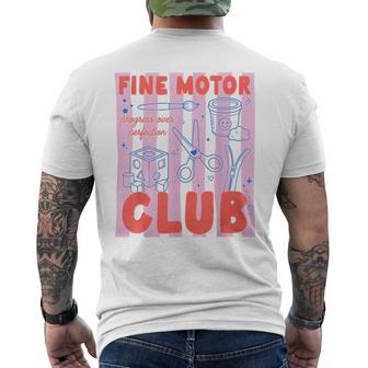 Retro Striped Fine Motor Club Occupational Therapy Men's T-shirt Back Print | Seseable UK