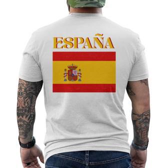 Retro Vintage Spanish Flag Espana Pride Spain Graphic Comfort Colors Crop Top Men's T-shirt Back Print | Seseable UK