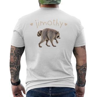 Retro Viral Raccoon Meme Jimothy Tri-Blend Men's T-shirt Back Print - Thegiftio UK