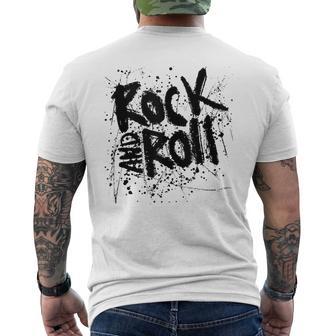 Rock And Roll Diseño De Letras Con Efecto Grunge Hipster In Mangas Camiseta Hombre Estampado Espalda - Regaloses