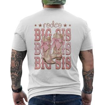 Rodeo Big Sis Pink Boots Coquette Cow-Girl Birthday Party Men's T-shirt Back Print - Thegiftio UK