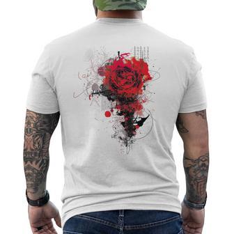 Rosa Abstracto Gráfico Flor Obra De Arte Pintura Rosa Camiseta Hombre Estampado Espalda - Regaloses