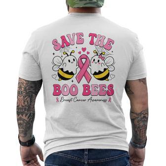 Save The Boo Bees Breast Cancer Halloween Ghost Pink Ribbon Men's T-shirt Back Print - Thegiftio UK