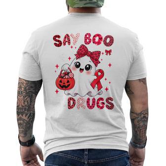 Say Boo To Drugs Anti-Drug Ghost Halloween Red Ribbon Week Men's T-shirt Back Print | Seseable UK