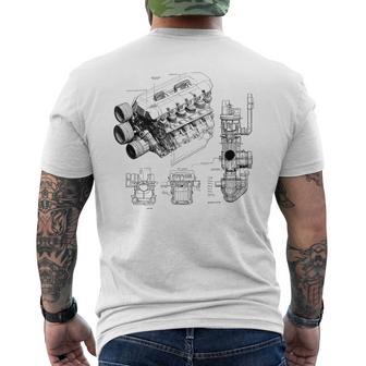 Schéma De Moteur À Combustion Interne Pour Homme T-shirt imprimé au dos - Cadeauxyz