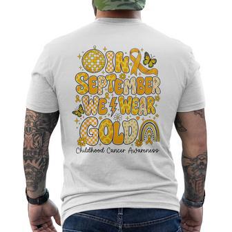 In September We Wear Gold Childhood Cancer Awareness Kids Men's T-shirt Back Print - Thegiftio UK