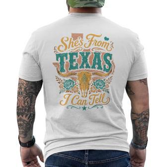 Shes From Texas I Can Tell Western Cowgirl Country Men's T-shirt Back Print - Thegiftio UK