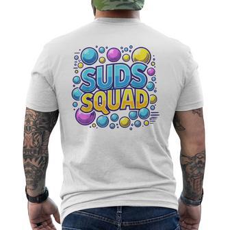 Suds Squad Bubble Foam Run Team Event Race Men's T-shirt Back Print - Monsterry
