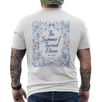 Summer I Turned 11 Coastal Bow Seashell 11Th Birthday 2015 Men's T-shirt Back Print - Thegiftio UK
