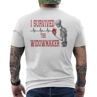 I Survived Widowmaker Ekg Heartbeat Heart Attack Survivor Men's T-shirt Back Print - Thegiftio UK