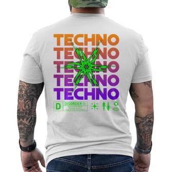 Techno Disorder Cyber Rave Estética Diseño Industrial Camiseta Hombre Estampado Espalda - Regaloses