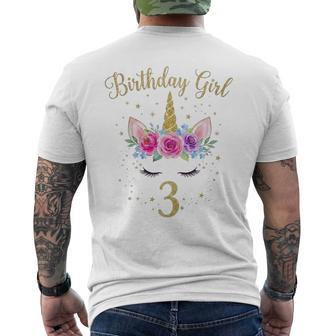 Traje De Cumpleaños Para Niña De Unicornio De 3º Cumpleaños Camiseta Hombre Estampado Espalda - Regaloses