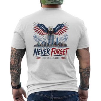 Usa Flag Never Forget September 11 American Hero Memorial Men's T-shirt Back Print | Seseable UK