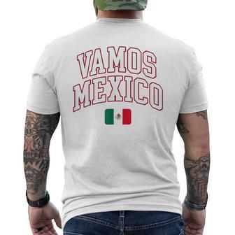Vamos Mexico Flag Mexican Pride Men's T-shirt Back Print - Monsterry