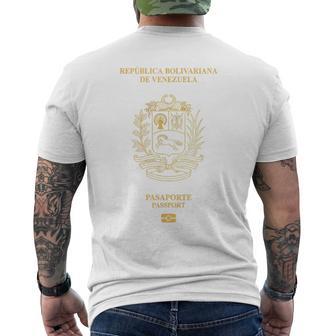 Venezuela Passport Emblem Men's T-shirt Back Print - Thegiftio UK