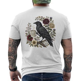 Is He Vintage Dead Yet Dark Crow Raven Bird Humor Halloween Men's T-shirt Back Print - Thegiftio UK