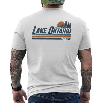 Vintage Lake Ontario Great Lakes Men's T-shirt Back Print - Thegiftio UK