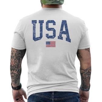 Vintage Patriotic Usa American Flag Men's T-shirt Back Print | Seseable UK