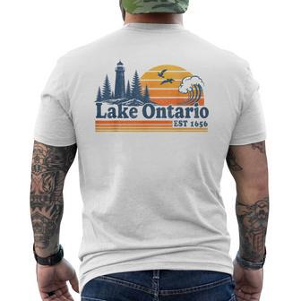Vintage Style Lake Ontario Retro Men's T-shirt Back Print - Thegiftio UK