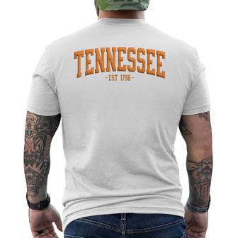 Vintage Tennessee Est 1796 Vintage State Men's T-shirt Back Print - Thegiftio UK